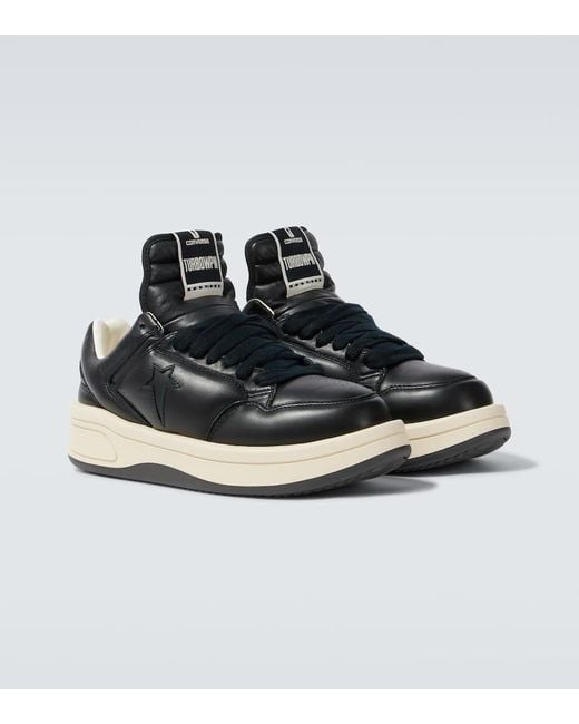 X Converse Zapatillas De Piel Rick Owens de hombre de color Black