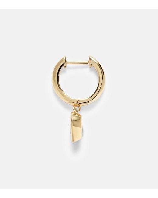 SHAY Metallic 18Kt Single Huggie With Diamonds
