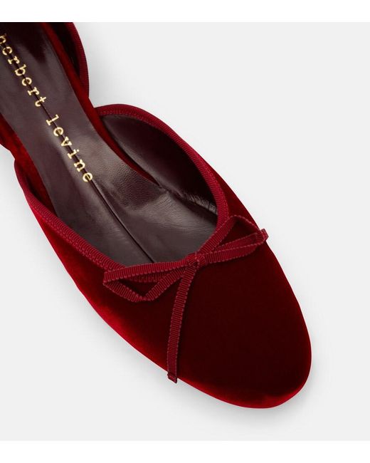 Herbert Levine Red 24/7 Velvet Ballet Flats