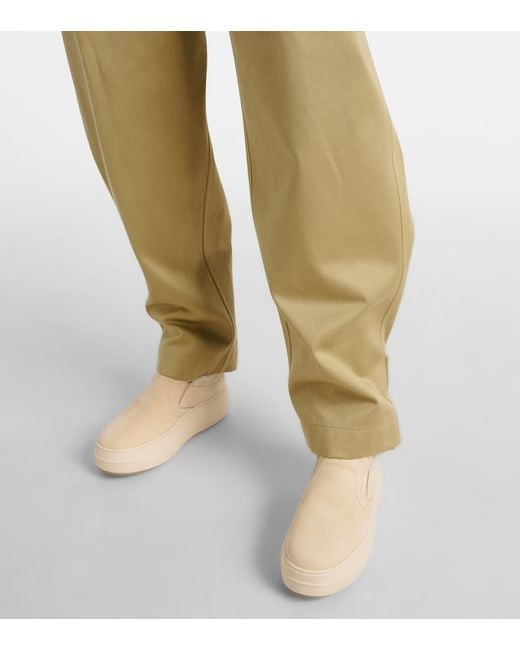 Hogan Natural Skyscraper Suede Platform Slip-On Sneakers