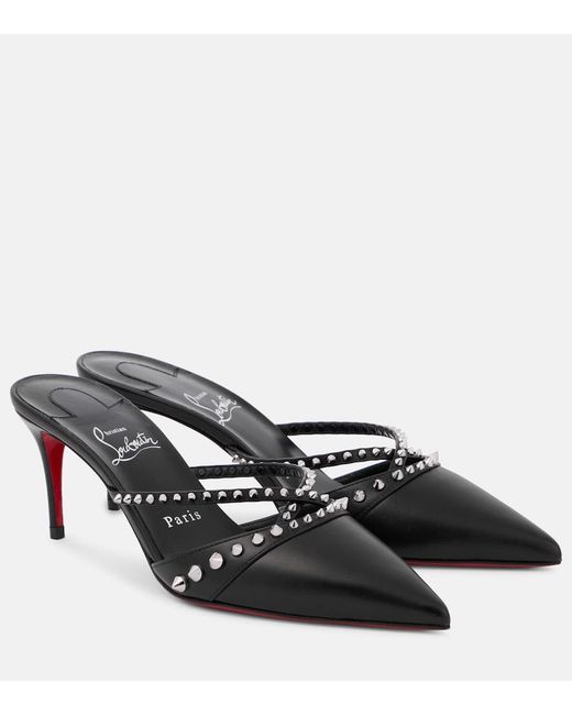 Christian Louboutin Black Tatoosh Spikes 70 Leather Mule