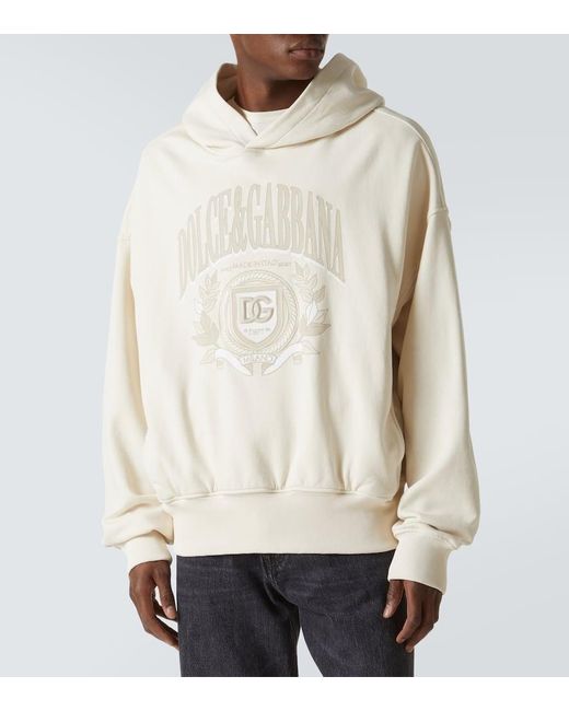 Sudadera Con Capucha De Algodon Bordada Dolce & Gabbana de hombre de color Natural