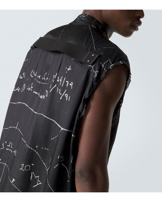 Rick Owens Black Jumbo Printed Shirt for men