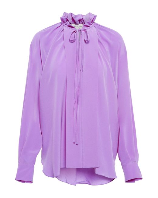 Blusa de seda con lazada Victoria Beckham de color Purple