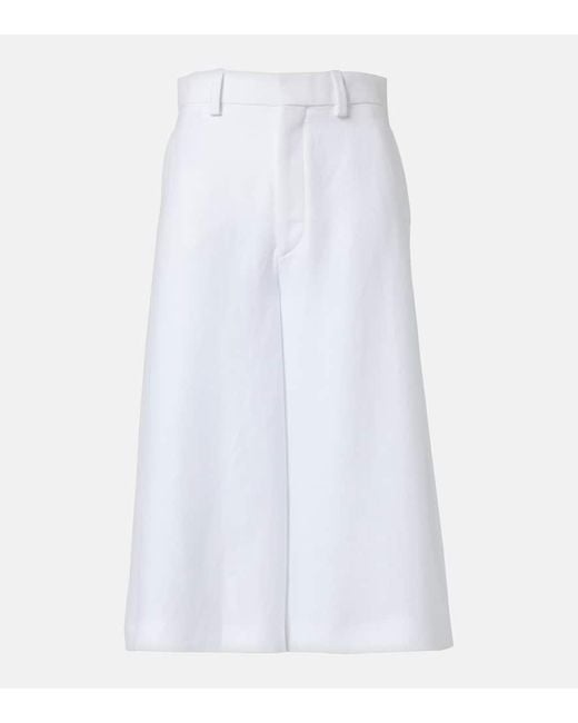 Loro Piana White High-Rise Culottes Drake Aus Leinen