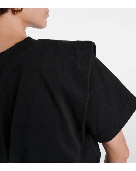 Isabel Marant Black Tie-detail Cotton Crop Top