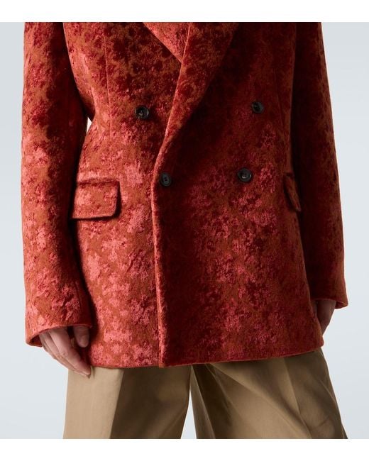 Dries Van Noten Red Double-Breasted Blazer for men