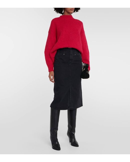 Isabel Marant Black Dipoma Denim Midi Skirt