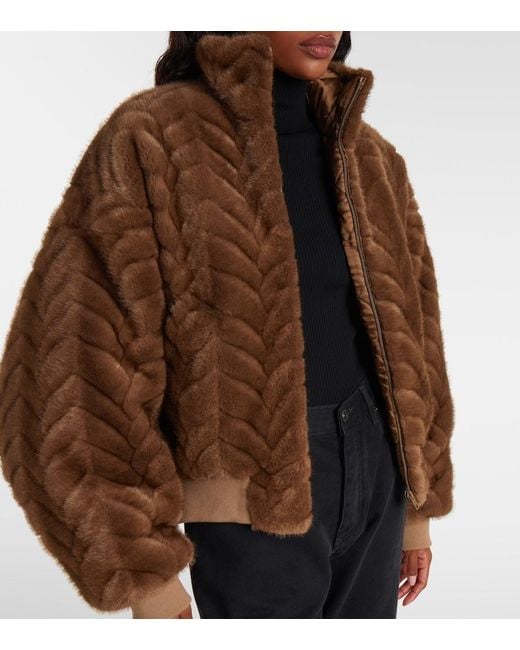 Balenciaga Brown Short Faux Fur