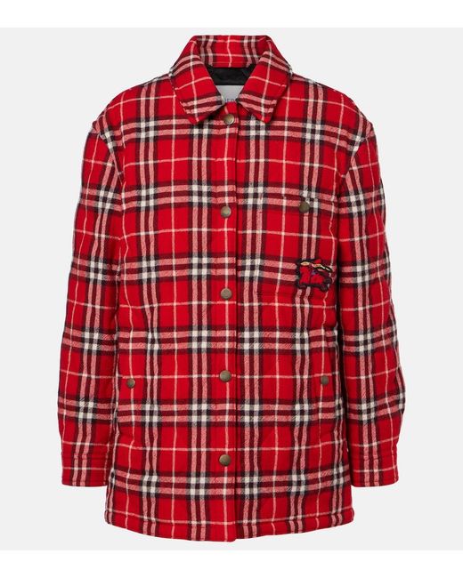 Burberry Red Check Wool Overshirt