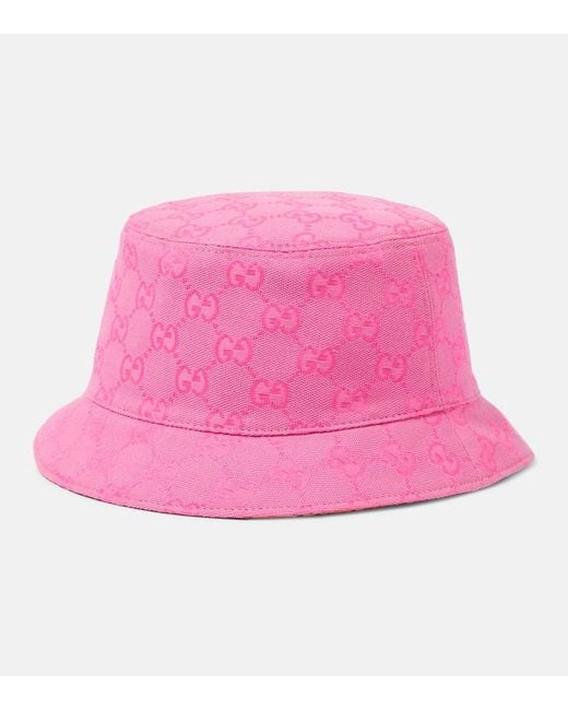 Cappello da pescatore in canvas GG di Gucci in Pink