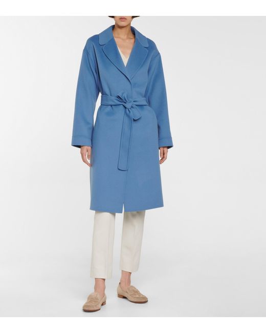 Max Mara Ada Virgin Wool Coat in Blue 