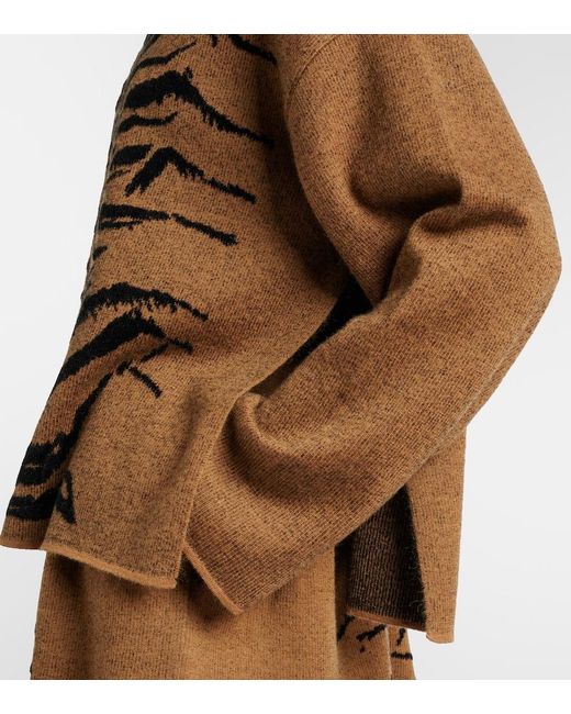 Alaïa Brown Jacquard Turtleneck Sweater
