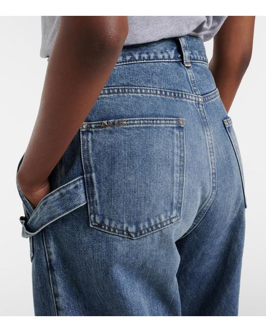 J.W. Anderson Blue Twisted Embroidered Straight Jeans