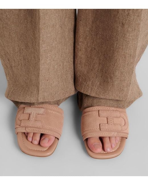 Hogan Pink H685 Suede Slides