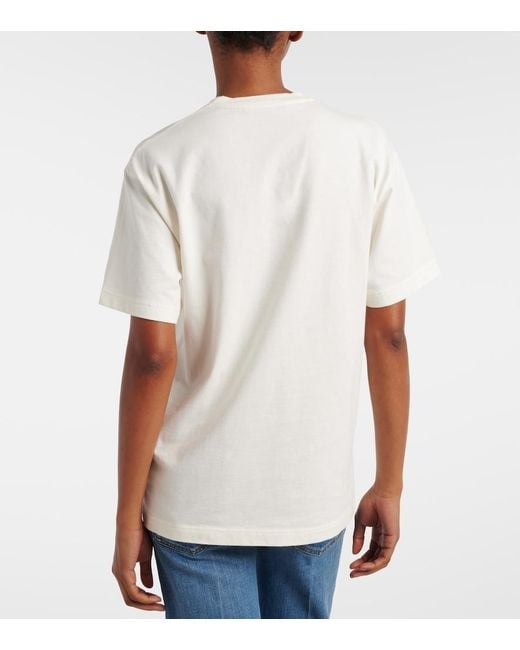 Gucci White Logo Embroidered Cotton Jersey T-Shirt