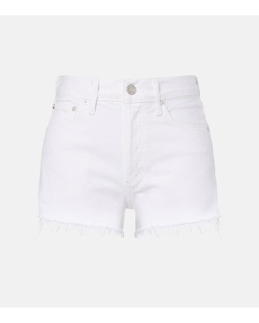 Agolde White Parker Denim Shorts