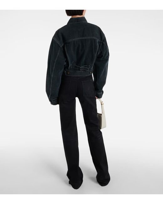 Saint Laurent Black '80s Cropped Denim Jacket