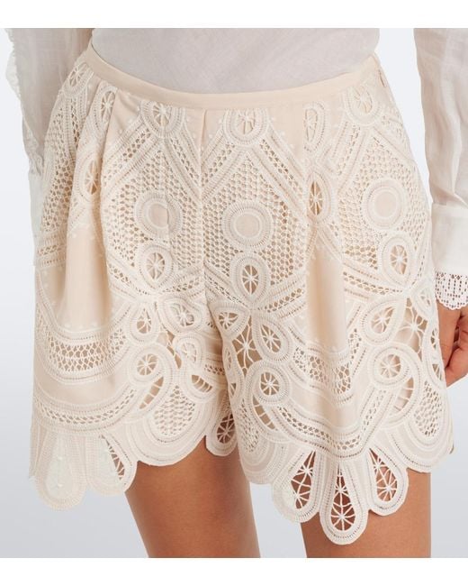 Elie Saab Natural Macrame Shorts