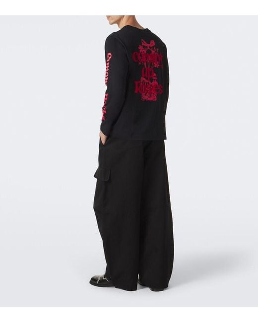 Simone Rocha Blue Printed Cotton Jersey T-Shirt for men