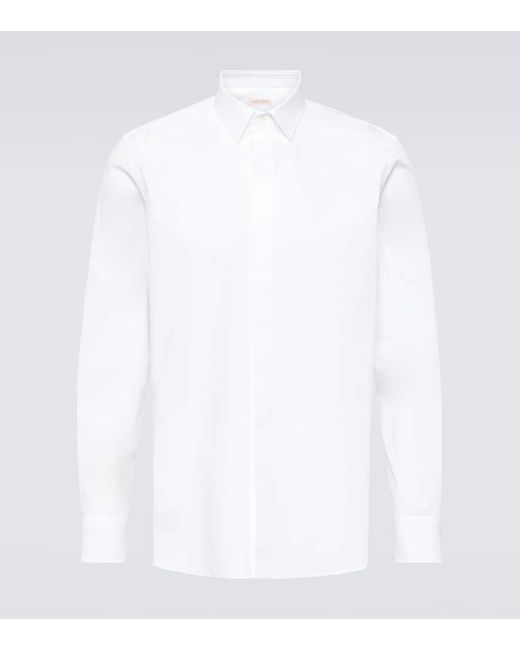 Valentino White Cotton Poplin Shirt for men