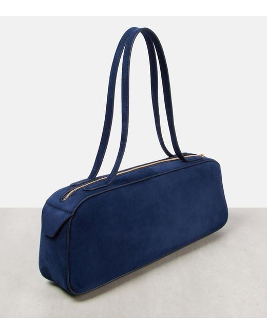 Khaite Blue Simona Suede Shoulder Bag