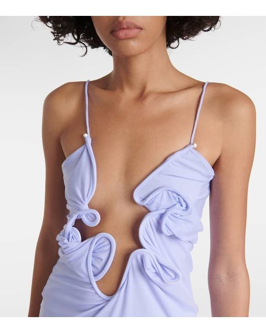 Vestido largo Molded Venus de malla Christopher Esber de color Blue