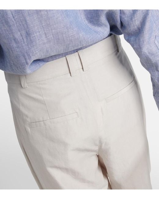 Vince White High-Rise Cotton-Blend Wide-Leg Pants
