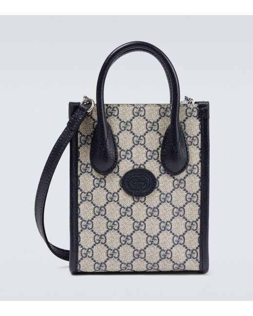 Gucci Leather Interlocking G Mini Tote Bag for Men - Lyst