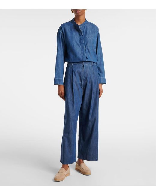 Max Mara Blue Weite Hose Sophie Aus Denim