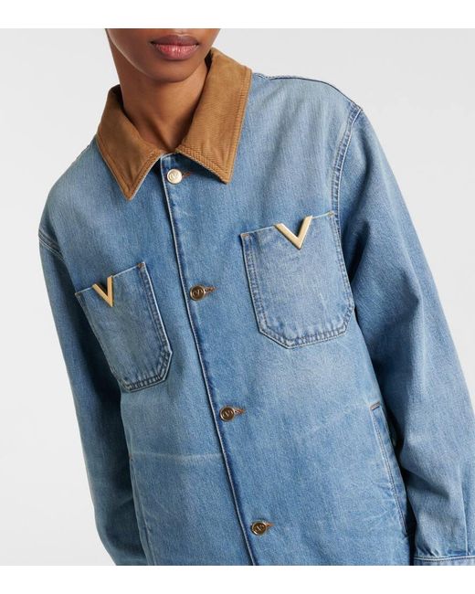 Valentino Blue Vgold Denim Jacket