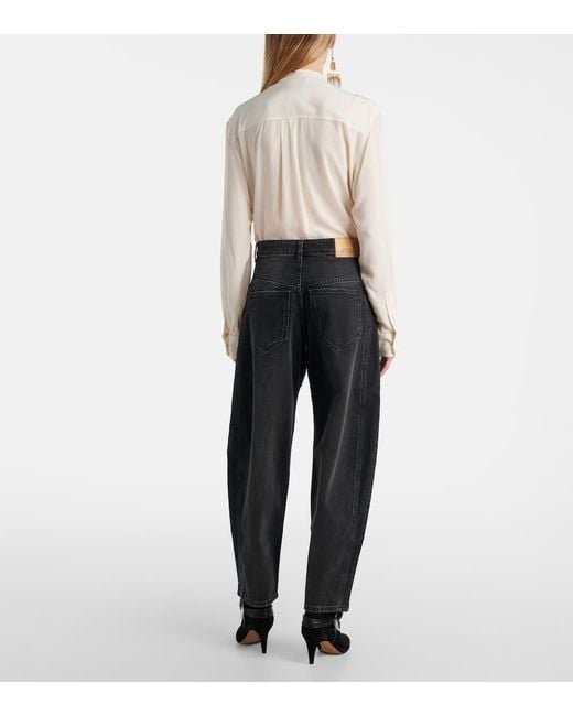 Isabel Marant Blue Mid-Rise Barrel Jeans Oriane