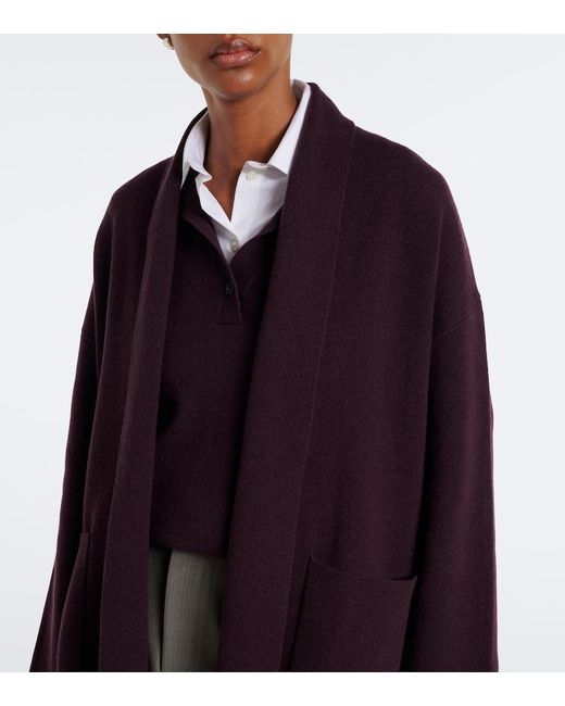 Jardin Des Orangers Purple Wool And Cashmere Coat