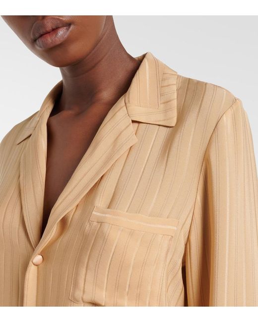 Saint Laurent Natural Striped Silk Shirt