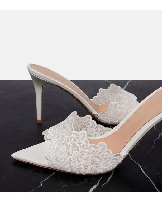 シューズ・サンダルその他 GIANVITO ROSSI Women Shoes G4037815RICVEROFFWVERNICEOFFWHITE GIANVITO ROSSI Leaf 85 leather and PVC slingback sandals
