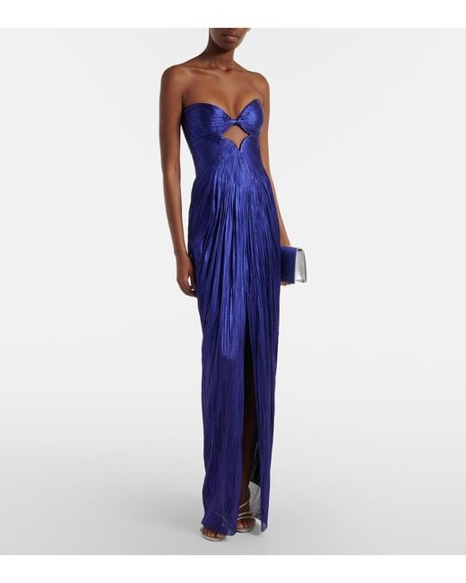 Maria Lucia Hohan Blue Stephanie Tulle Bustier Gown