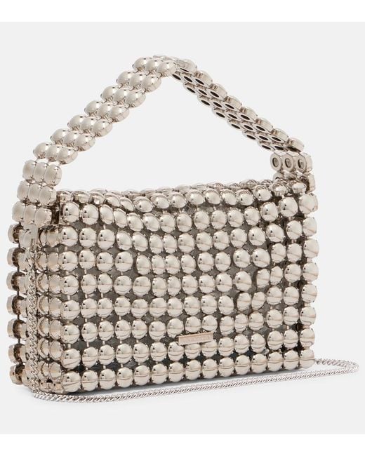 Aquazzura White Cosmic Small Beaded Shoulder Bag