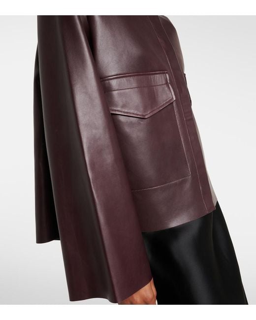 Nour Hammour Brown Darcy Leather Jacket