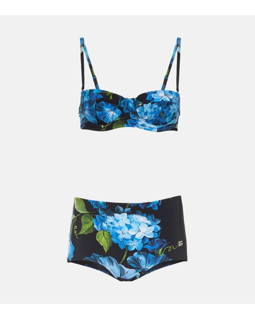Dolce & Gabbana Blue Floral Bikini
