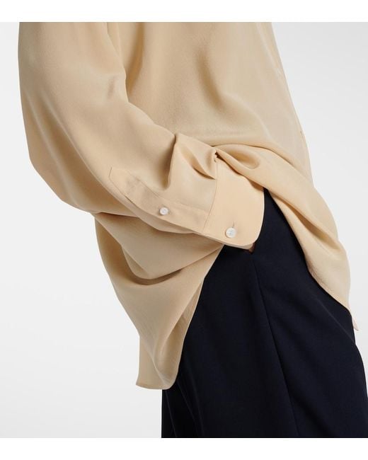 The Row Natural Luka Silk Crepe Shirt