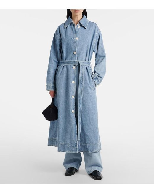 Agolde Blue X Maria Mcmanus Denim Wrap Coat