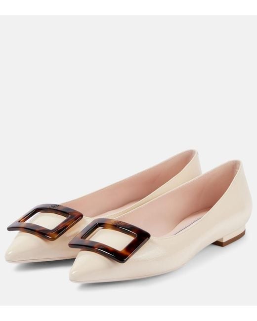 Roger Vivier Pink Ballerinas Gommettine Ball Aus Leder