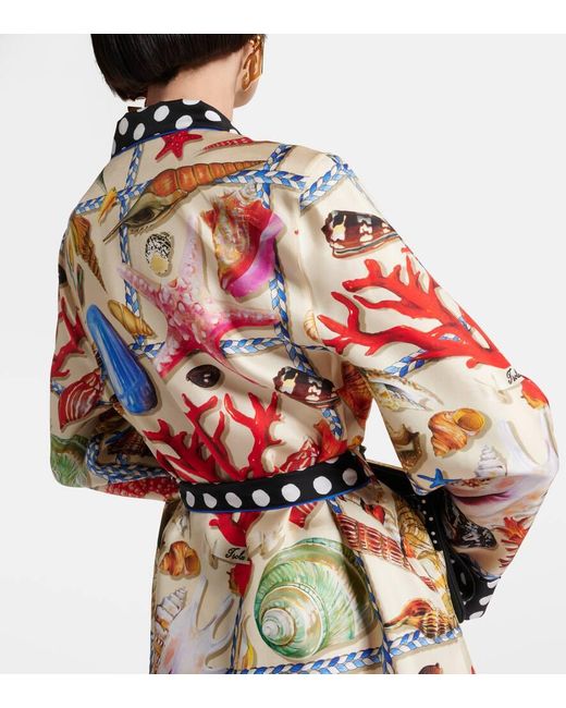 Dolce & Gabbana Multicolor Capri Printed Silk Satin Shirt