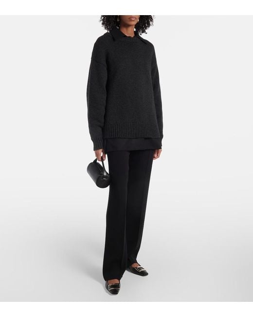 Roger Vivier Black Belle Vivier Leather Ballet Flats