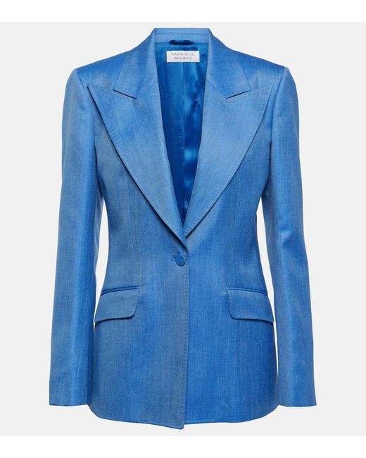 Blazer Leiva de lana, seda y lino Gabriela Hearst de color Blue