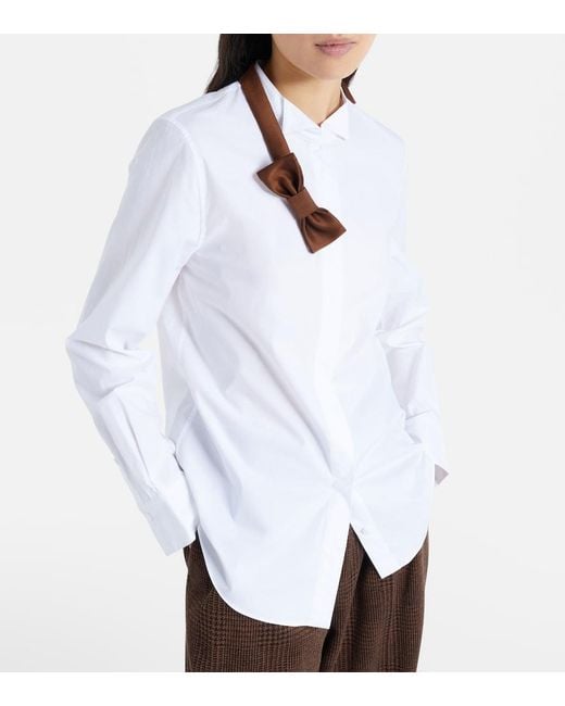 Dorothee Schumacher White Pure Power Cotton-Blend Poplin Shirt