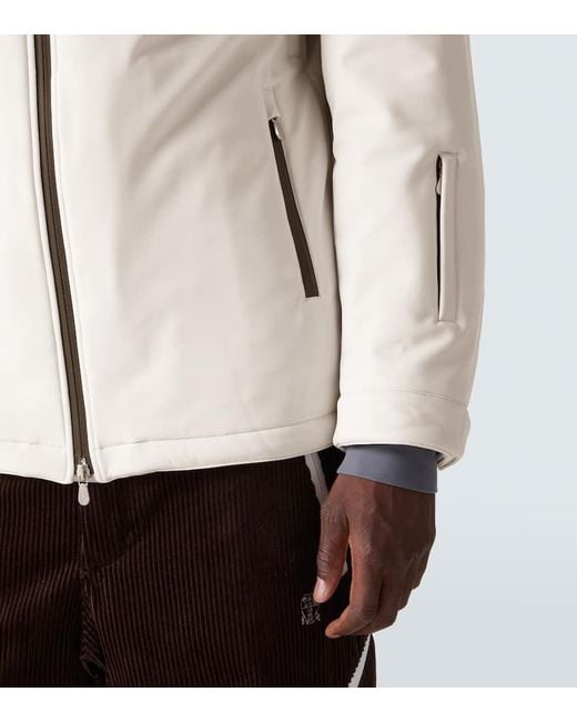 Brunello Cucinelli White Corduroy-Paneled Ski Jacket for men