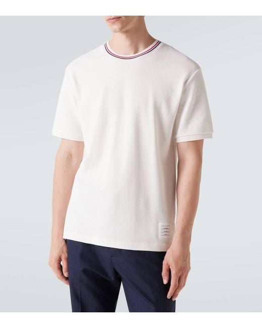 Thom Browne White Cotton Jersey T-Shirt for men