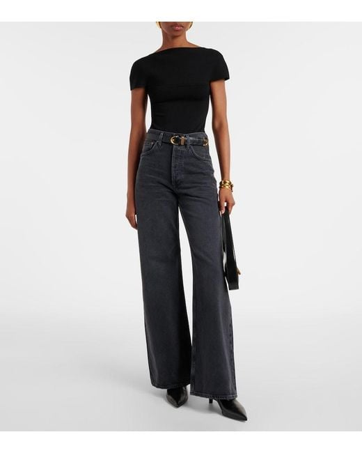 Agolde Blue Dame High-Rise Wide-Leg Jeans