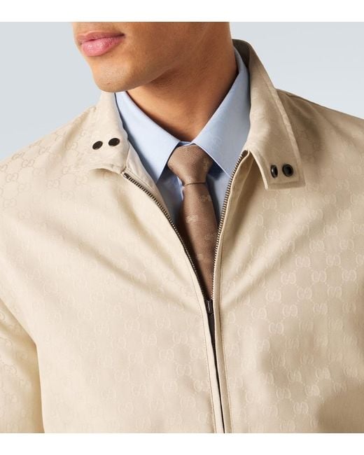 Gucci Natural Horsebit Silk Jacquard Tie for men